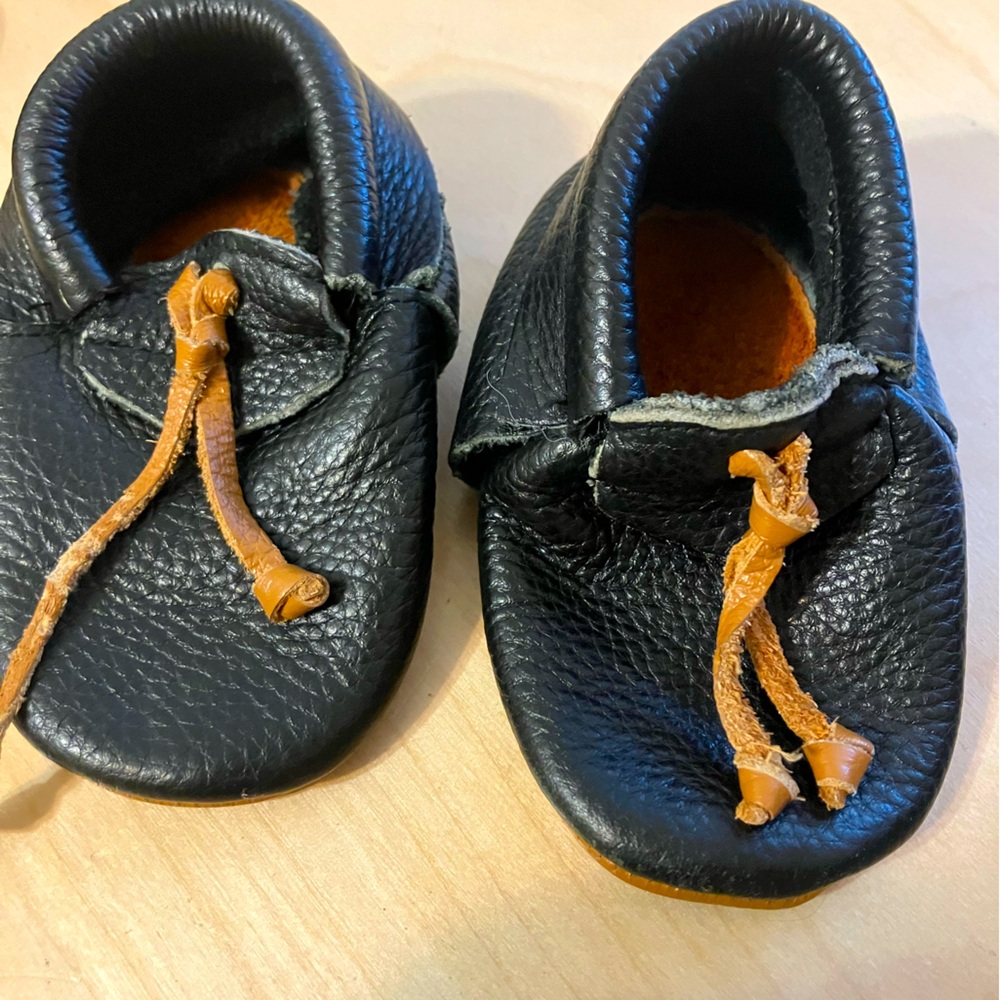 Adorable first walker leather moccasins
